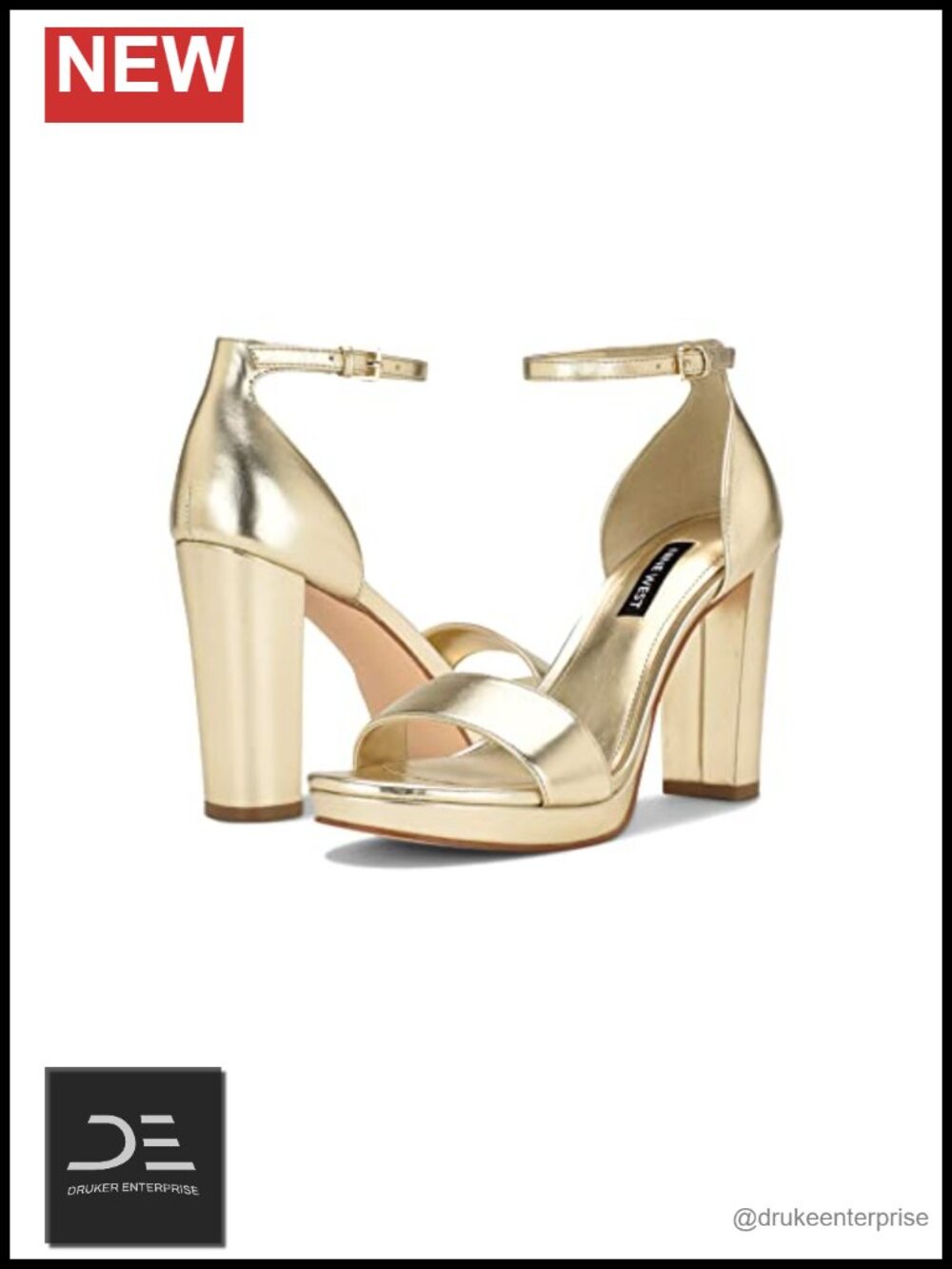 Nine West Elope Heeled Sandals Womens Open Toe Platform Stiletto Ankle Strap